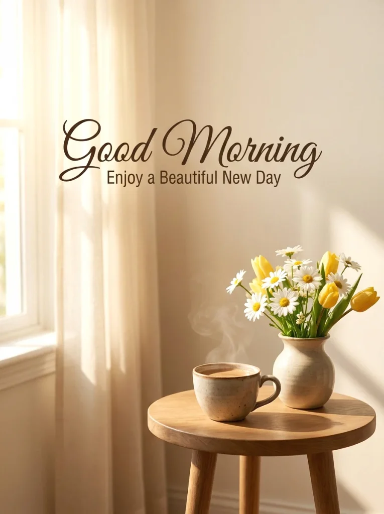 coffee and flowers Good Morning picture