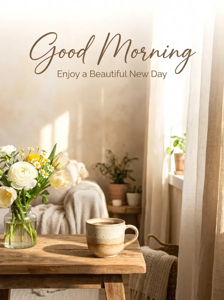 colorful flower basket Good Morning image