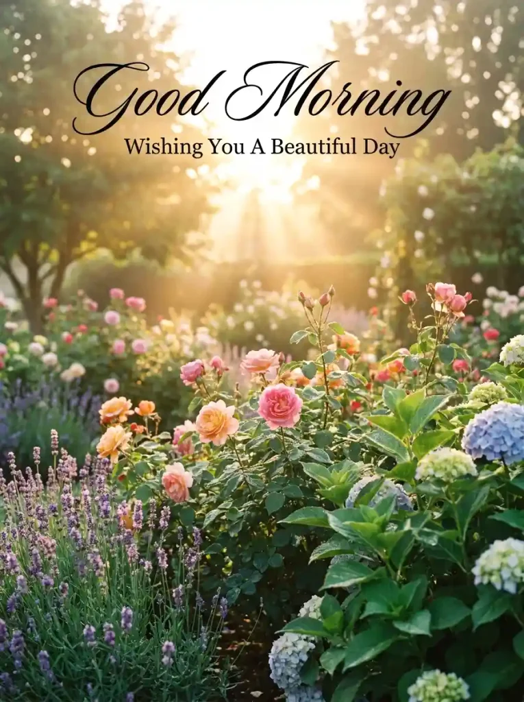 Good Morning image for mom with pink roses