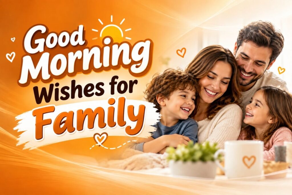Good Morning Wishes for Family Good Morning Wishes for Family with a happy family enjoying a warm morning together