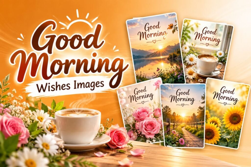 Good Morning Wishes Images Good Morning Wishes Images with flowers, sunrise, coffee, and nature scenes