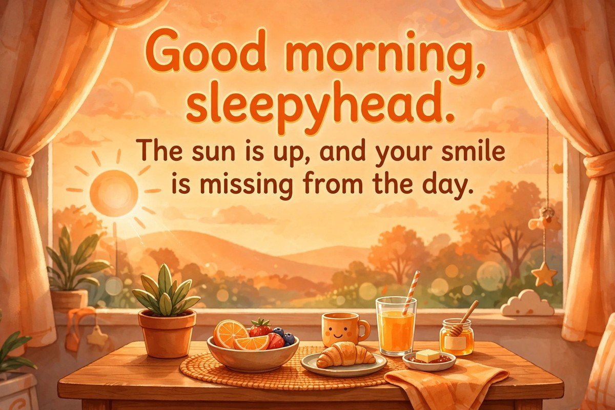 Good morning, sleepyhead. The sun is up, and your smile is missing from the day.