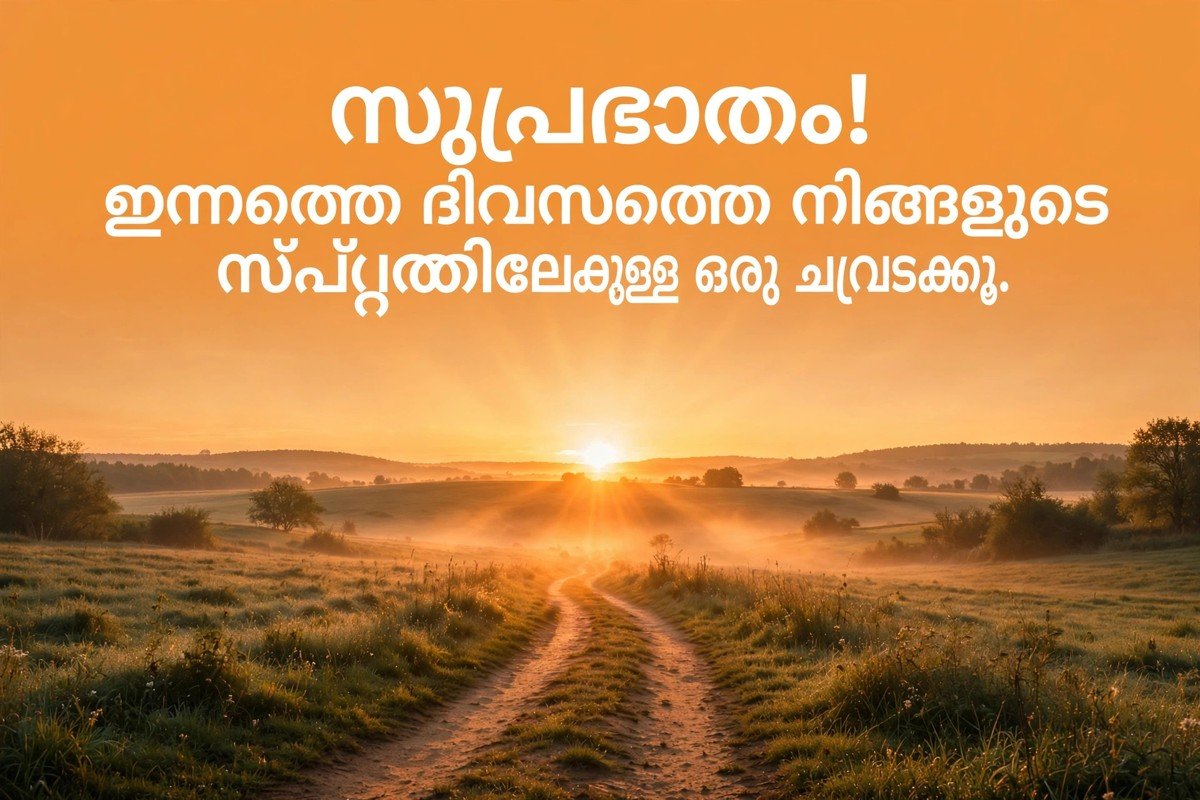 സുപ്രഭാതം! ഇന്നത്തെ ദിവസത്തെ നിങ്ങളുടെ സ്വപ്നത്തിലേക്കുള്ള ഒരു ചുവടാക്കൂ.