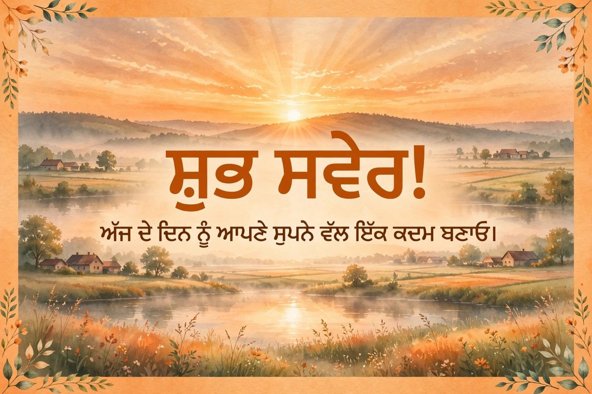 ਸ਼ੁਭ ਸਵੇਰ! ਅੱਜ ਦੇ ਦਿਨ ਨੂੰ ਆਪਣੇ ਸੁਪਨੇ ਵੱਲ ਇੱਕ ਕਦਮ ਬਣਾਓ।