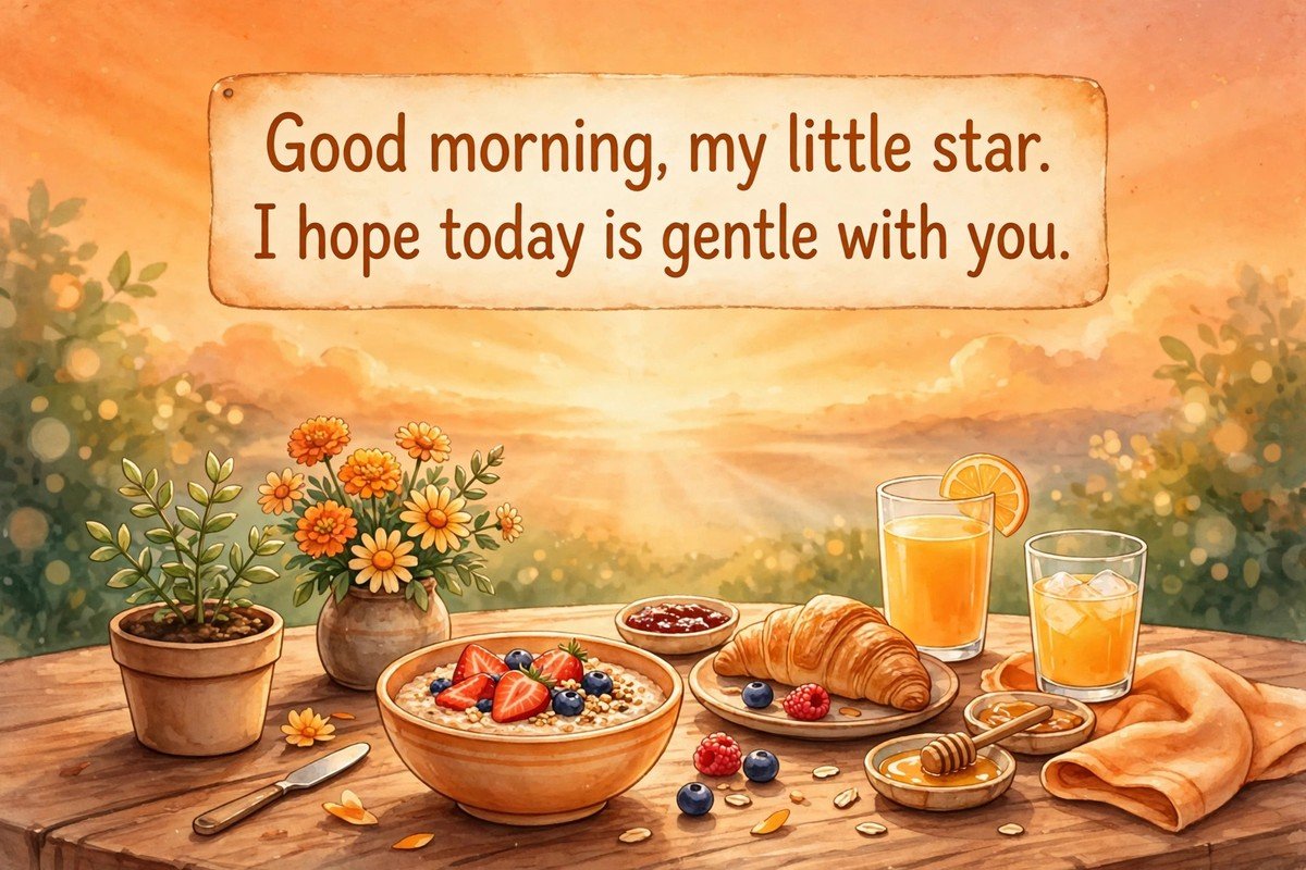 Good morning, my little star. I hope today is gentle with you.
