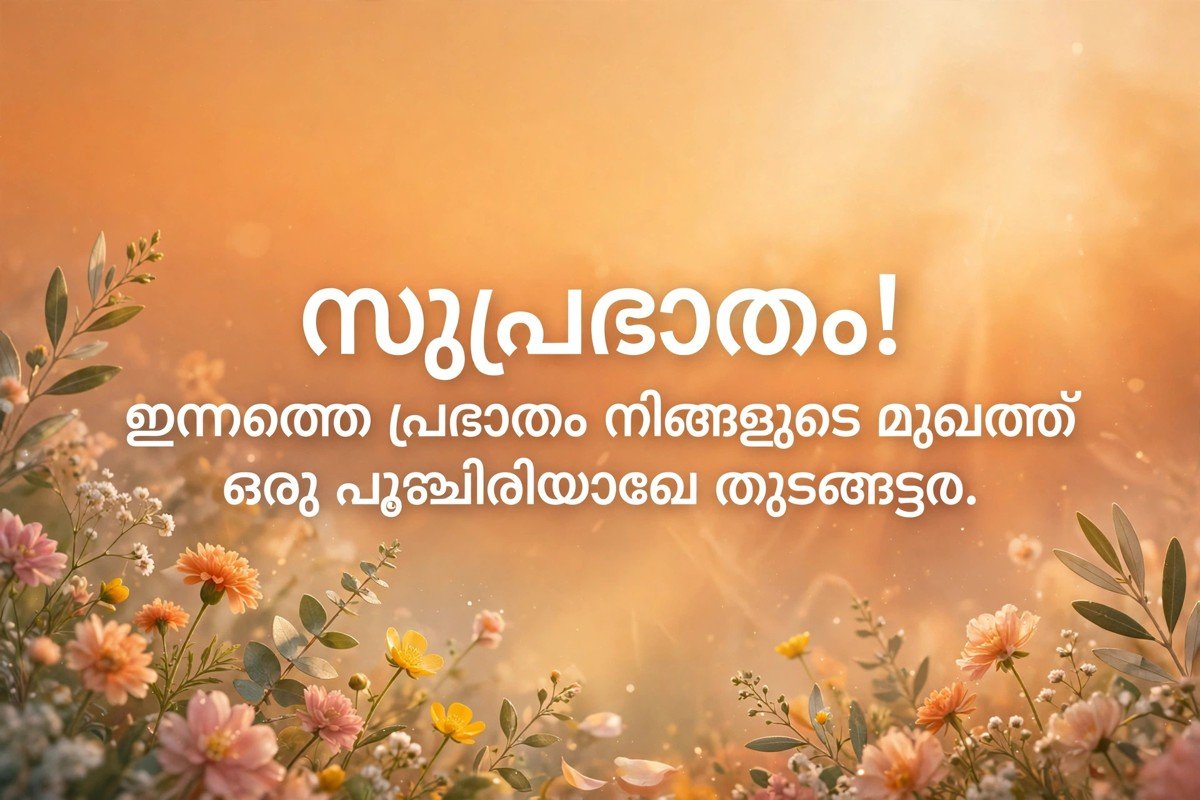 സുപ്രഭാതം! ഇന്നത്തെ പ്രഭാതം നിങ്ങളുടെ മുഖത്ത് ഒരു പുഞ്ചിരിയോടെ തുടങ്ങട്ടെ.